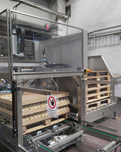 Glass bottle palletizing line
